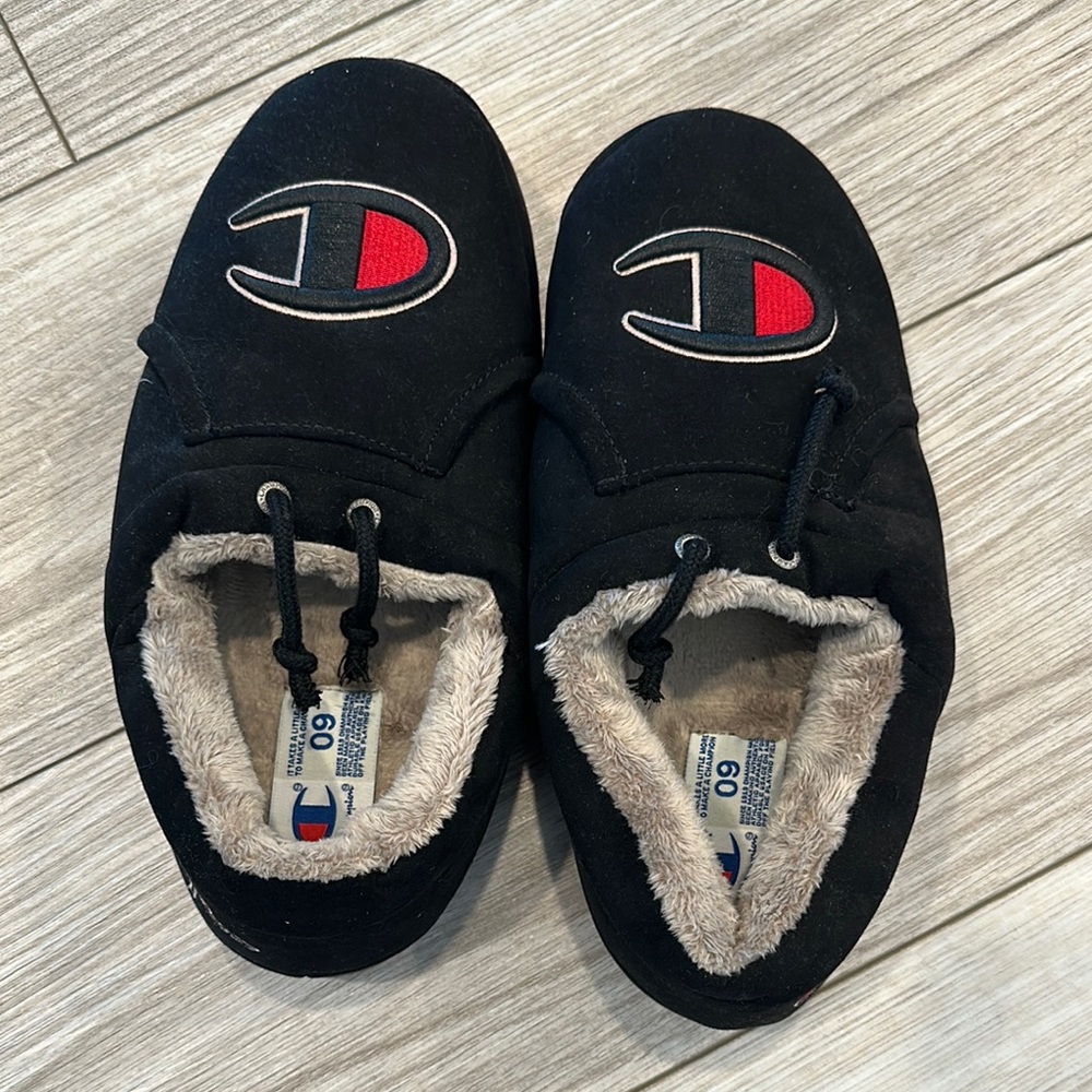 Champion Black Slippers